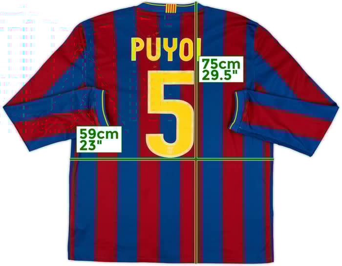 2009-10 Barcelona Home L/S Shirt Puyol #5 - 6/10 - (L)