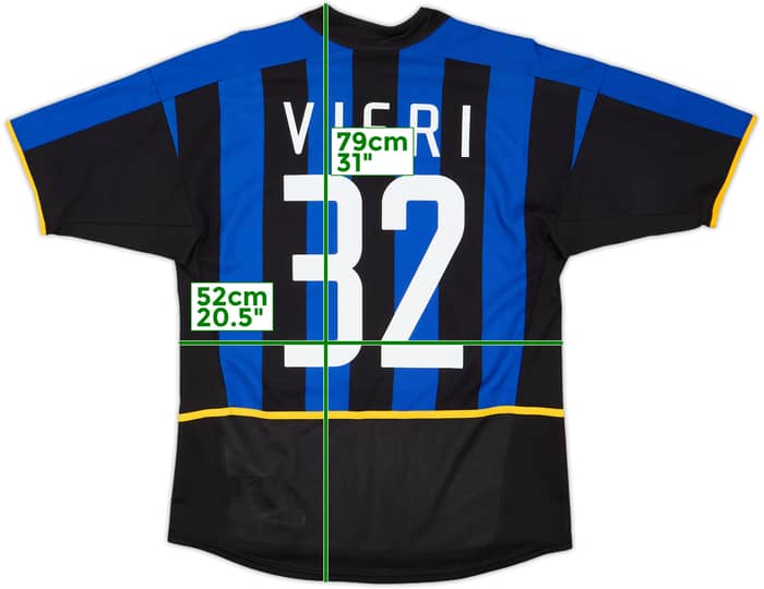 2002-03 Inter Milan Home Shirt Vieri #32 - 7/10 - (M)