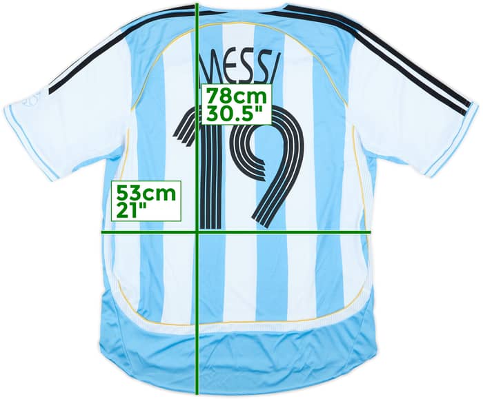 2005-07 Argentina Home Shirt Messi #19 - 10/10 - (L)