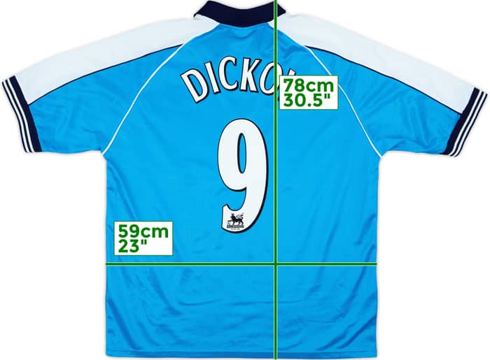 1999-01 Manchester City Home Shirt Dickov #9 - 8/10 - (L)