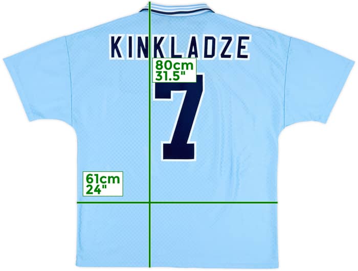 1995-97 Manchester City Home Shirt Kinkladze #7 - 6/10 - (XL)