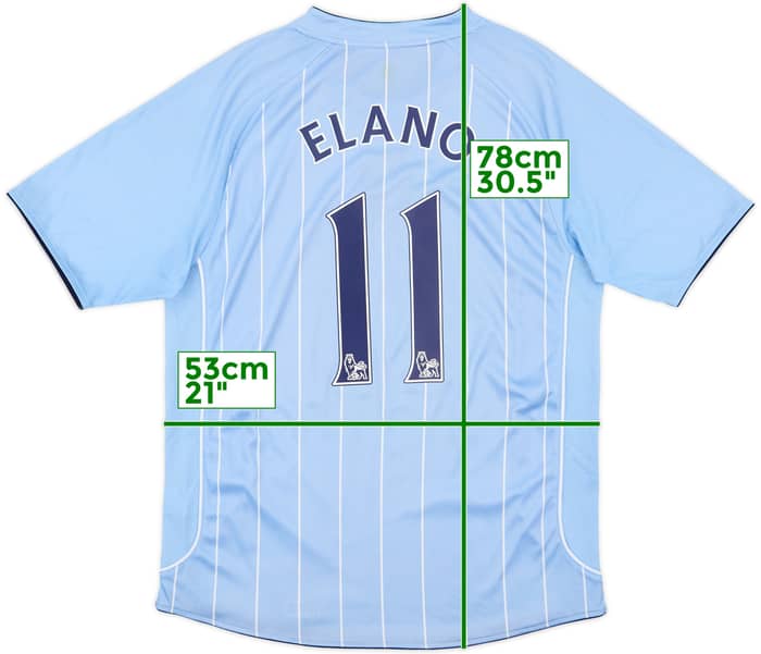 2007-08 Manchester City Home Shirt Elano #11 - 7/10 - (L)