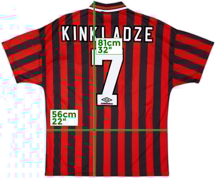 1994-96 Manchester City Away Shirt Kinkladze #7 - 8/10 - (XL)