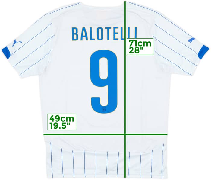 2014-15 Italy Away Shirt Balotelli #9 - 8/10 - (L)