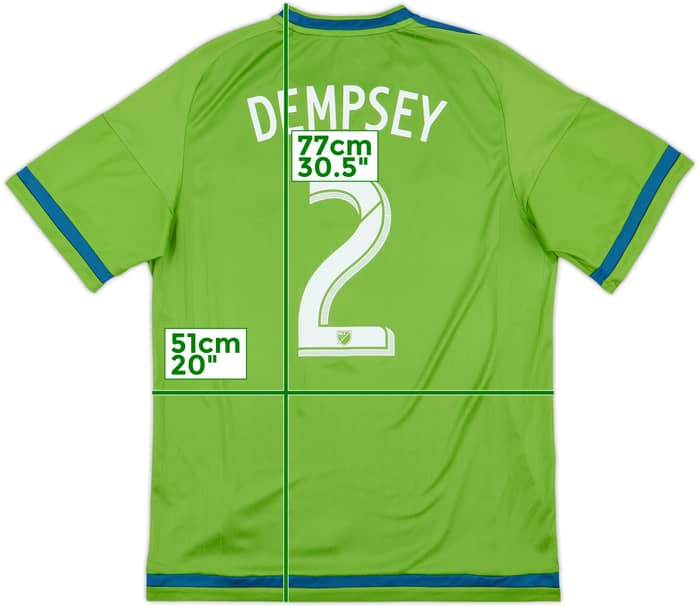 Camiseta adidas de local del Seattle Sounders 2015 Dempsey #2 - 9/10 - (L)