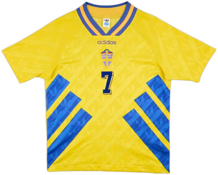 1994-96 Suecia Camiseta Local Larsson #7 - 8/10 - (L)