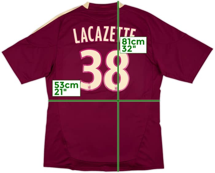 2010-11 Lyon Away Shirt Lacazette #38 - 10/10 - (L)