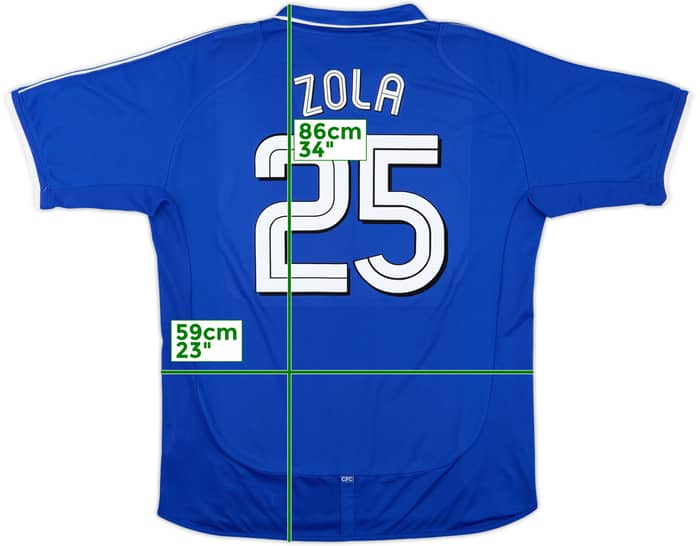2001-03 Chelsea Home Shirt Zola #25 - 6/10 - (XL)
