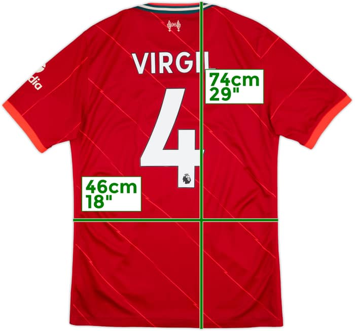 2021-22 Liverpool Home Shirt Virgil #4 - 5/10 - (M)