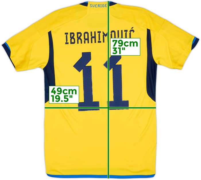 2022-23 Sweden Home Shirt Ibrahimovic #11 - 9/10 - (M)