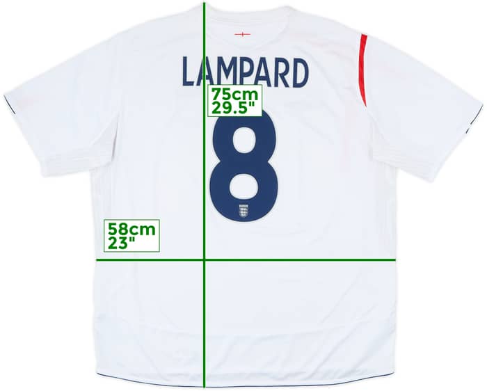 2005-07 England Home Shirt Lampard #8 - 7/10 - (3XL)
