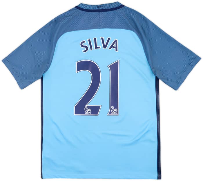 2016-17 Manchester City Home Shirt Silva #21 - 6/10 - (S)