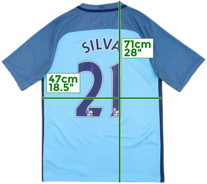 2016-17 Manchester City Home Shirt Silva #21 - 6/10 - (S)