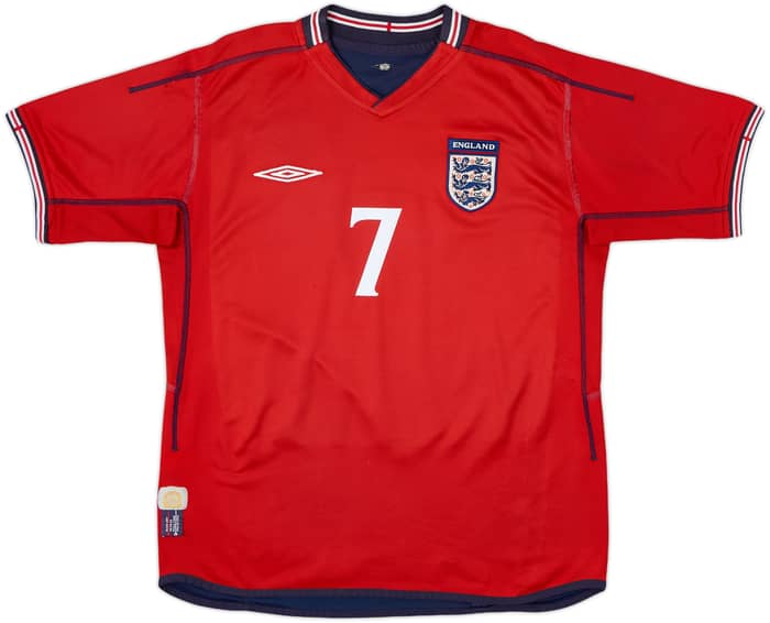 2002-04 England Away Shirt Beckham #7 - 5/10 - (L)