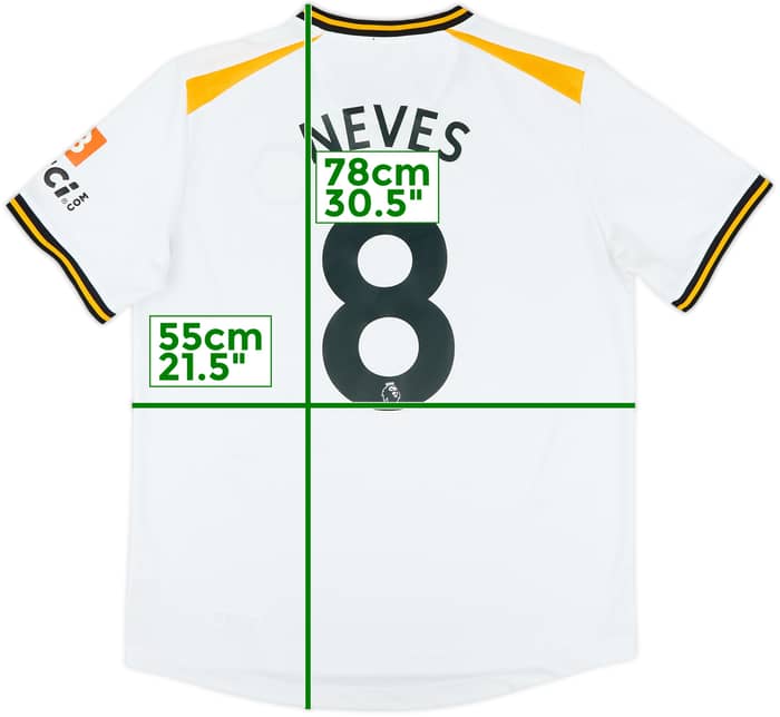 2021-22 Wolves Pro Third Shirt Neves #8 - 6/10 - (L)