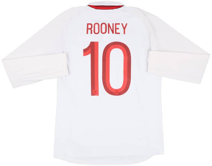 2012-13 England Home L/S Shirt Rooney #10 - 6/10 - (M)