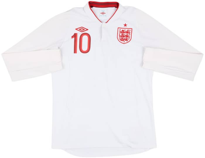 2012-13 England Home L/S Shirt Rooney #10 - 6/10 - (M)