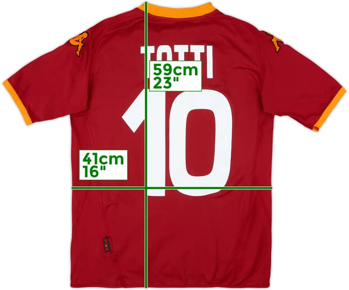 2007-08 Roma Home Shirt Totti #10 - 7/10 - (S)