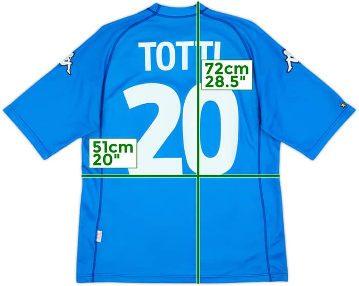 2002 Italy Basic Home Shirt Totti #10 - 7/10 - (L)