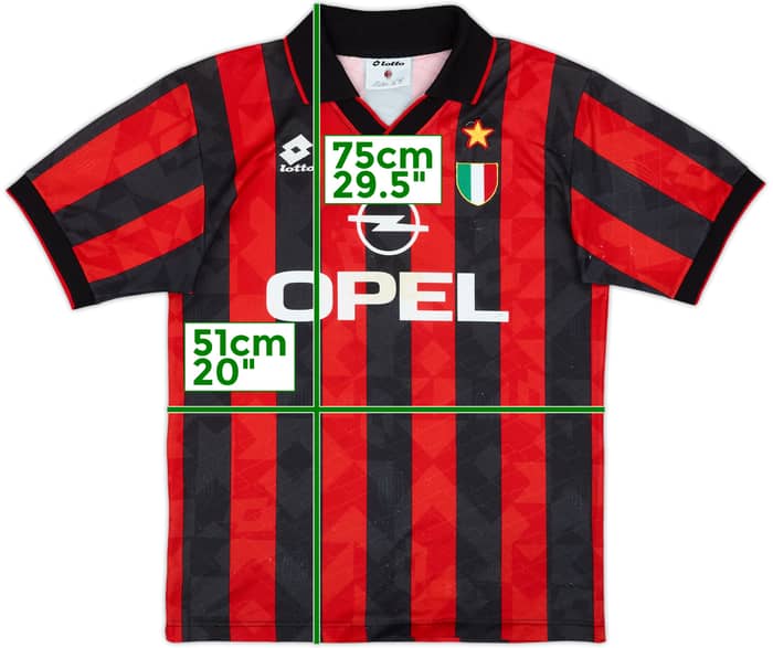 1994-95 AC Milan Home Shirt - 6/10 - (M)
