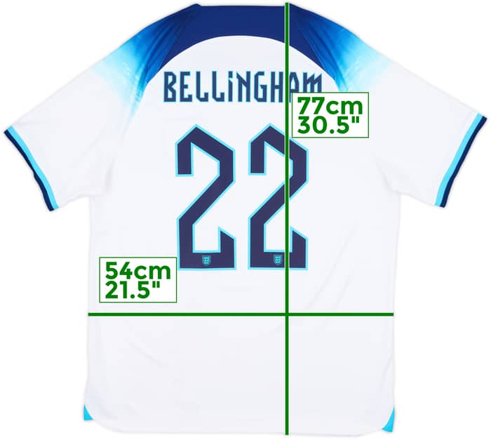 2022-23 England Home Shirt Bellingham #22 - 6/10 - (L)