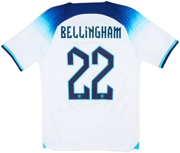2022-23 England Home Shirt Bellingham #22 - 8/10 - (S)