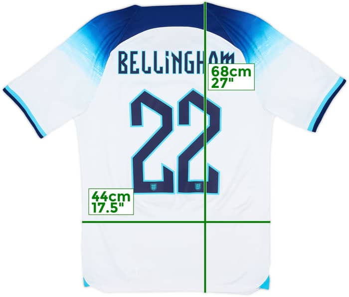 2022-23 England Home Shirt Bellingham #22 - 8/10 - (S)