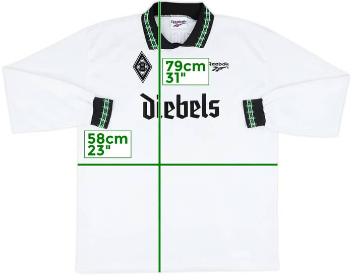 1995-96 Borussia Monchengladbach Home L/S Shirt #13 - 7/10 - (XL)