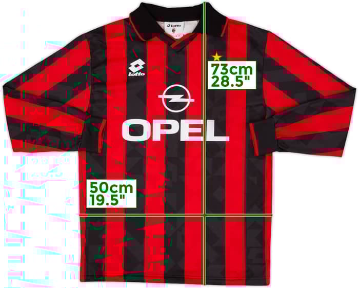 1994-95 AC Milan Home L/S Shirt - 8/10 - (M)