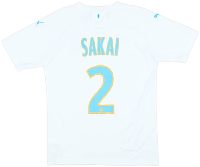 2019-20 Olympique Marseille Home Shirt Sakai #2 - 8/10 - (S)