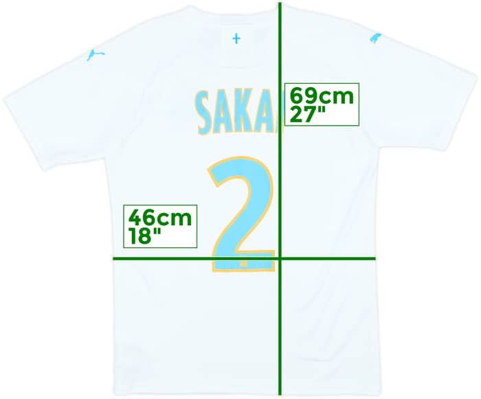 2019-20 Olympique Marseille Home Shirt Sakai #2 - 8/10 - (S)