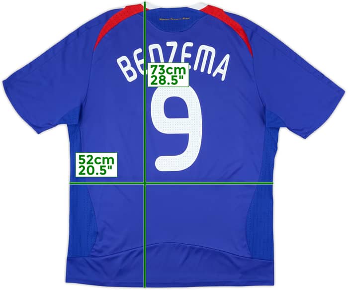 2007-08 France Home Shirt Benzema #9 - 7/10 - (XXL)