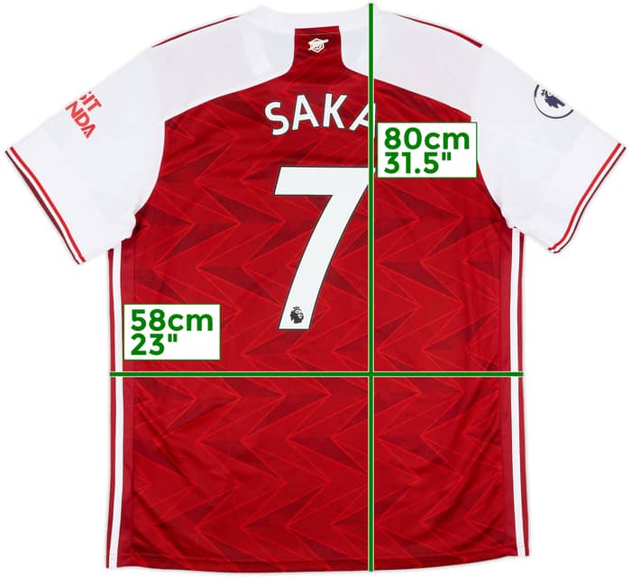 2020-21 Arsenal Home Shirt Saka #7 - 8/10 - (XL)