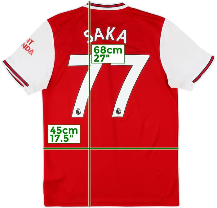 2019-20 Arsenal Home Shirt Saka #77 - 6/10 - (M)