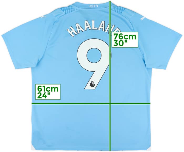 2023-24 Manchester City Home Shirt Haaland #9 - 7/10 - (XL)