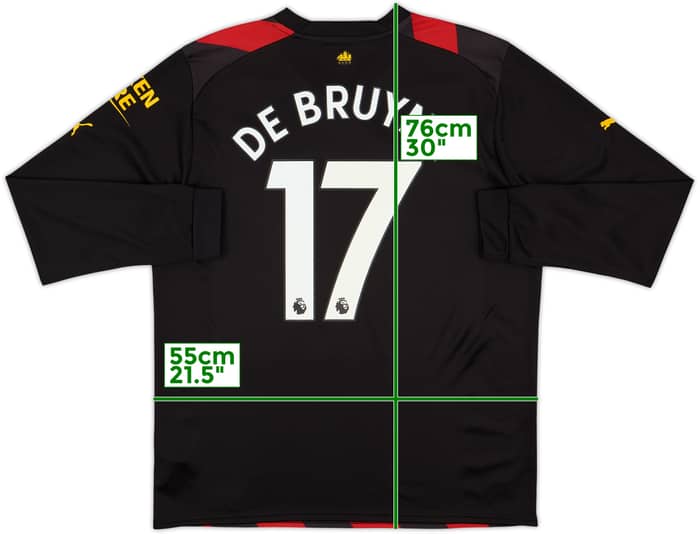 2022-23 Manchester City Away L/S Shirt De Bruyne #17 - 10/10 - (L)