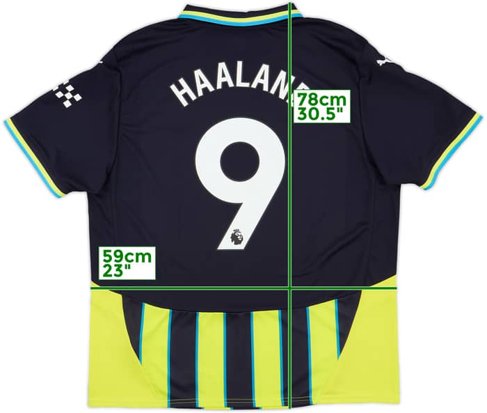 2024-25 Manchester City Away Shirt Haaland #9 - 10/10 - (XL)