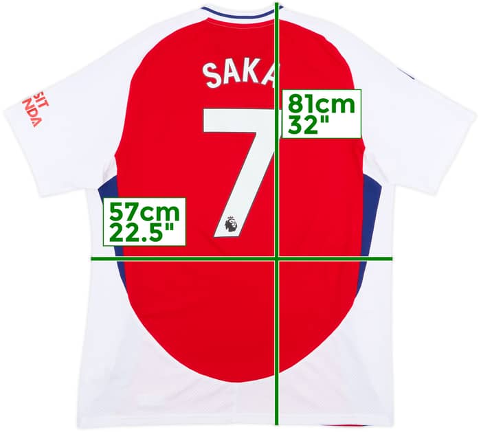 2024-25 Arsenal adidas Home Shirt Saka #7 - 8/10 - (XL)