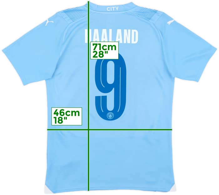 2023-24 Manchester City Home Shirt Haaland #9 - 7/10 - (S)