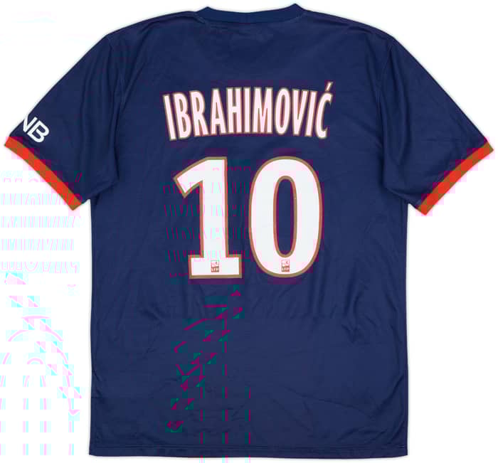 2013-14 Paris Saint-Germain Home Shirt Ibrahimovic #10 - 7/10 - (M)