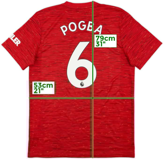 2020-21 Manchester United Home Shirt Pogba #6 - 9/10 - (L)