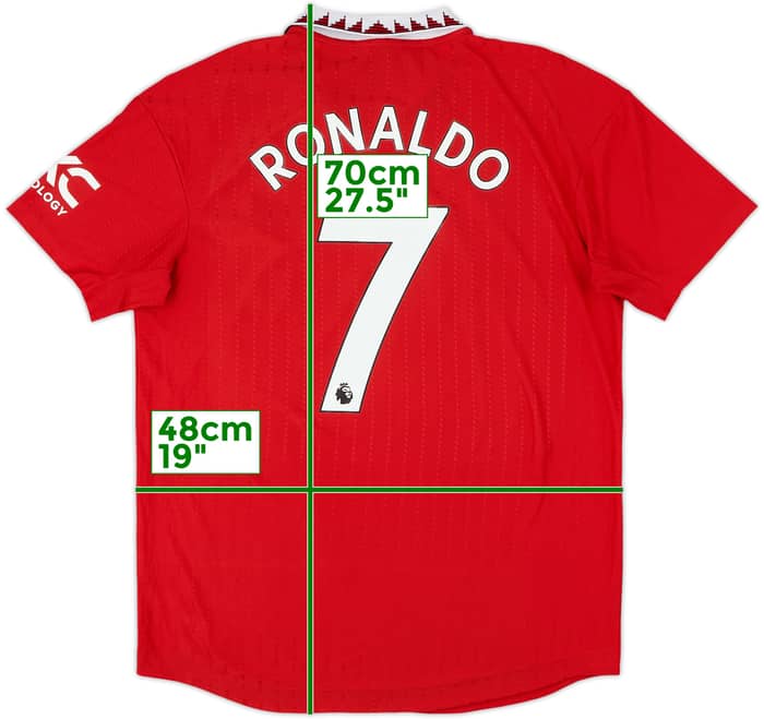 2022-23 Manchester United Authentic Home Shirt Ronaldo #7 - 8/10 - (L)