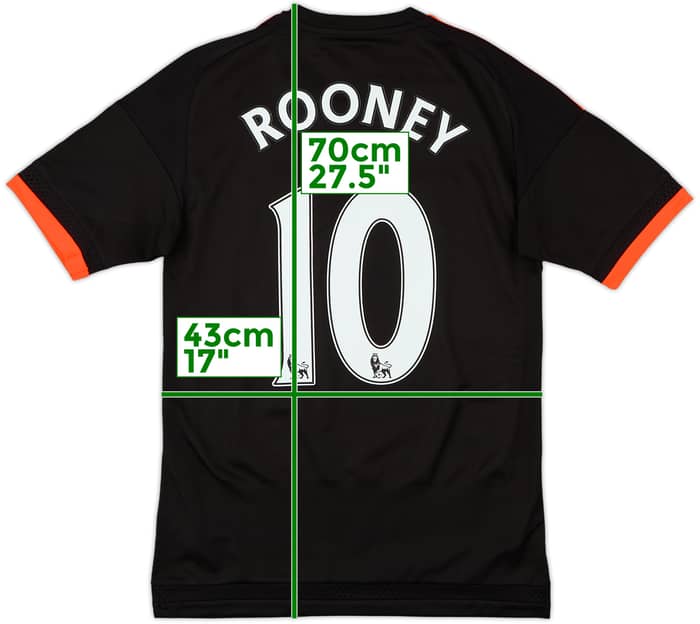 2015-16 Manchester United Third Shirt Rooney #10 - 7/10 - (XS)