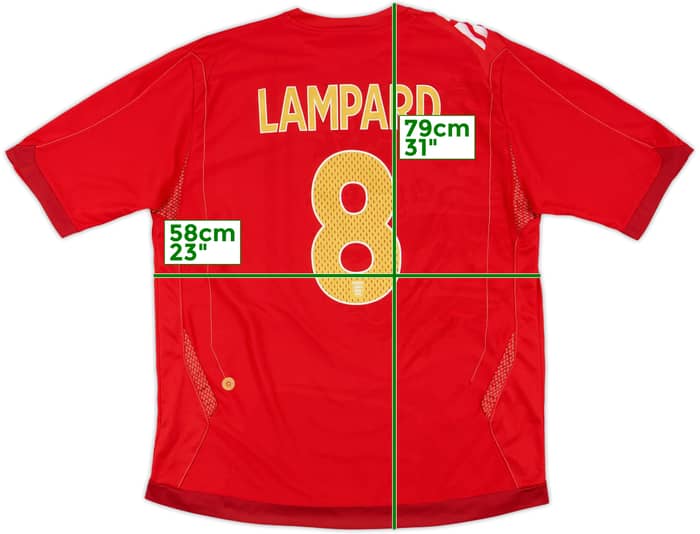 2006-08 England Away Shirt Lampard #8 - 7/10 - (XL)