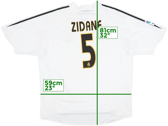 2004-05 Real Madrid Home Shirt Zidane #5 - 6/10 - (XL)