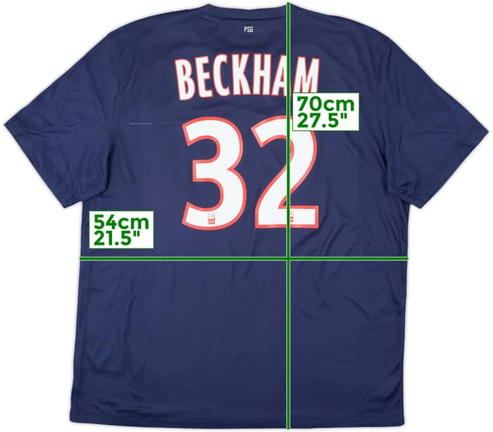 2012-13 Paris Saint-Germain Home Shirt Beckham #32 - 6/10 - (XL)