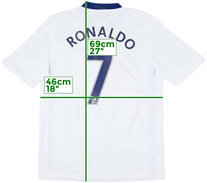 2008-10 Manchester United Camiseta Visitante Ronaldo #7 - 6/10 - (M)