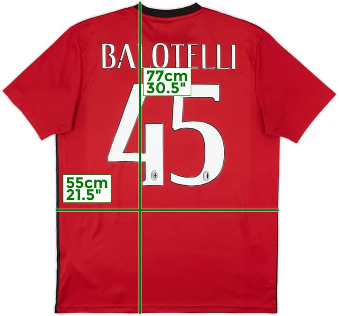 2014-15 AC Milan Basic Home Shirt Balotelli #45 - 5/10 - (L)