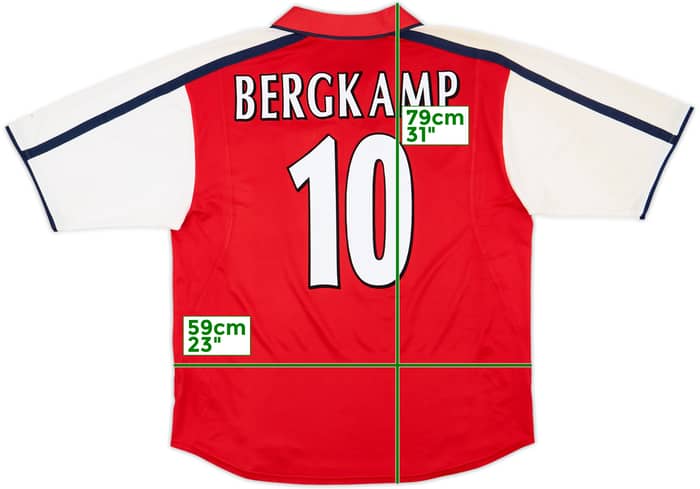 2000-02 Arsenal Home Shirt Bergkamp #10 - 6/10 - (L)
