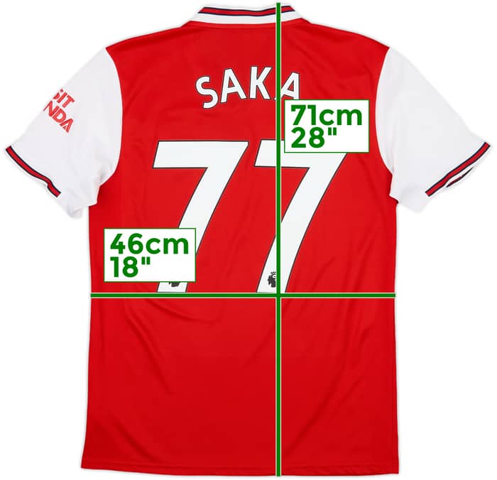 2019-20 Arsenal Home Shirt Saka #77 - 5/10 - (S)